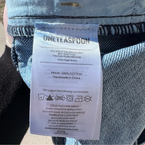 One Teaspoon Junkyard Denim Mini Skirt, Texan Blue, Size 27 - Picture 10 of 11